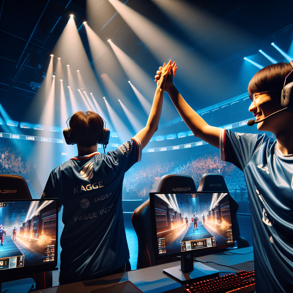 Retchy and Voca celebrate a surprising 2-1 esports victory in Bucharest